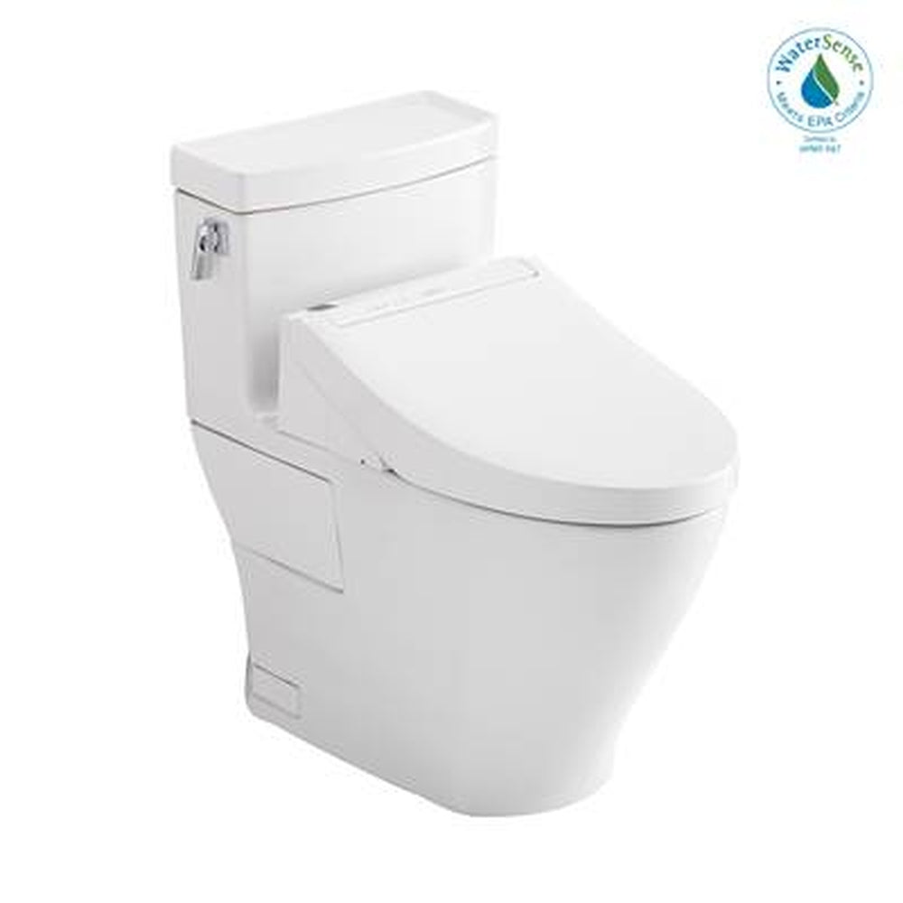 Toto Washlet+ Legato One-Piece Elongated 1.28 Gpf Toilet And Washlet C5 Bidet Seat Cotton White