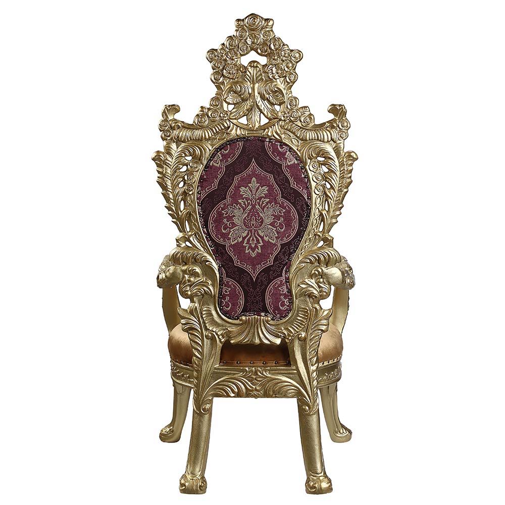 Bernadette - Arm Chair (Set of 2) - Pattern Fabric & Gold