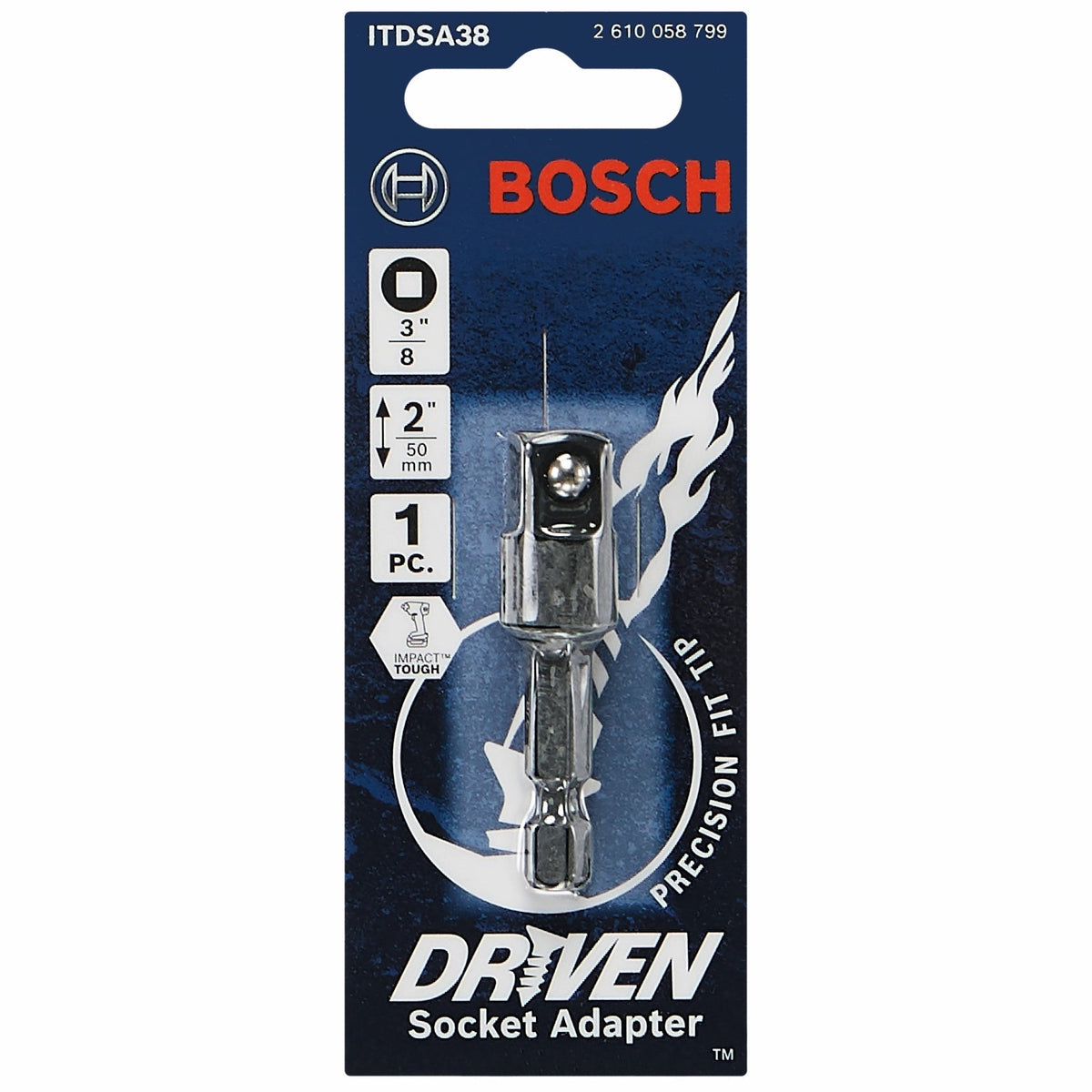 BOSCH ITDSA38 Driven 1/4 In. Hex to 3/8 In. Impact Socket Adapter