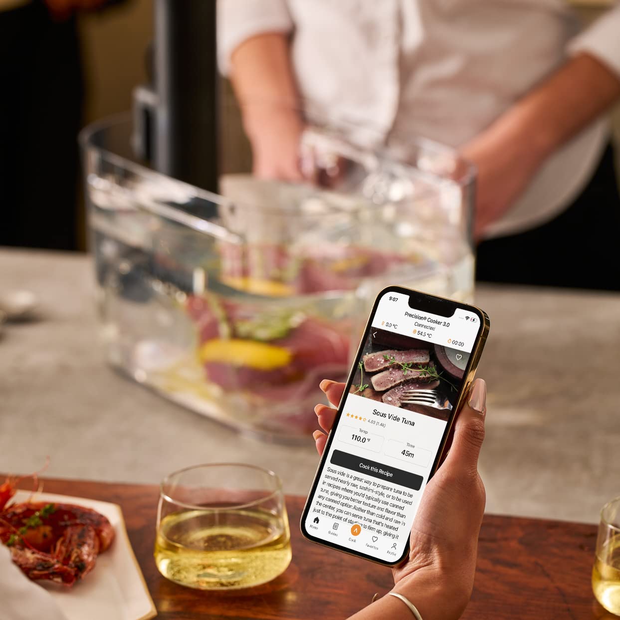Anova Culinary Sous Vide Precision Cooker Mini, 850 Watts, Black and Orange, App Enabled, 2024 Model