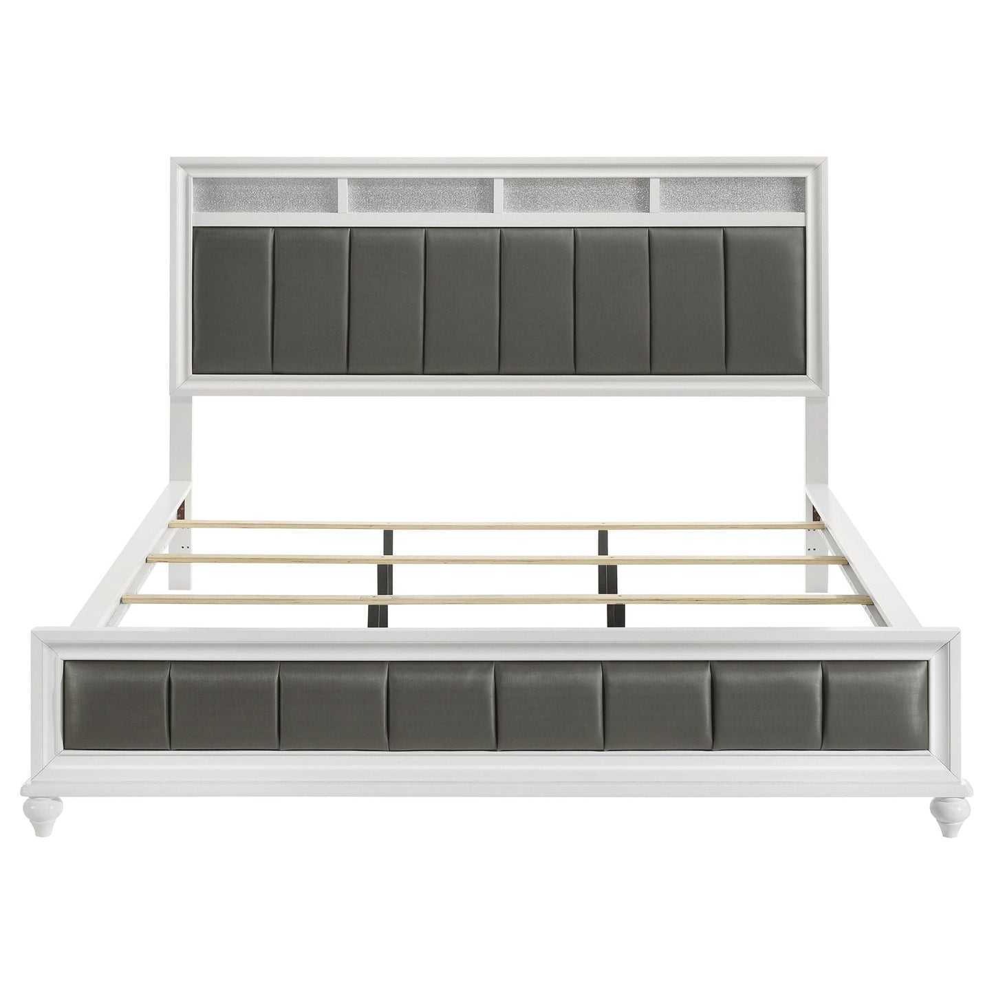 Barzini Wood California King Panel Bed White