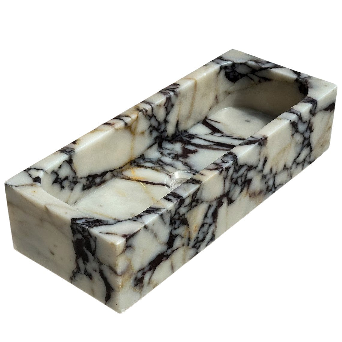 Calacatta Viola Marble Rectangular Wall Mount Bathroom Sink 12x20