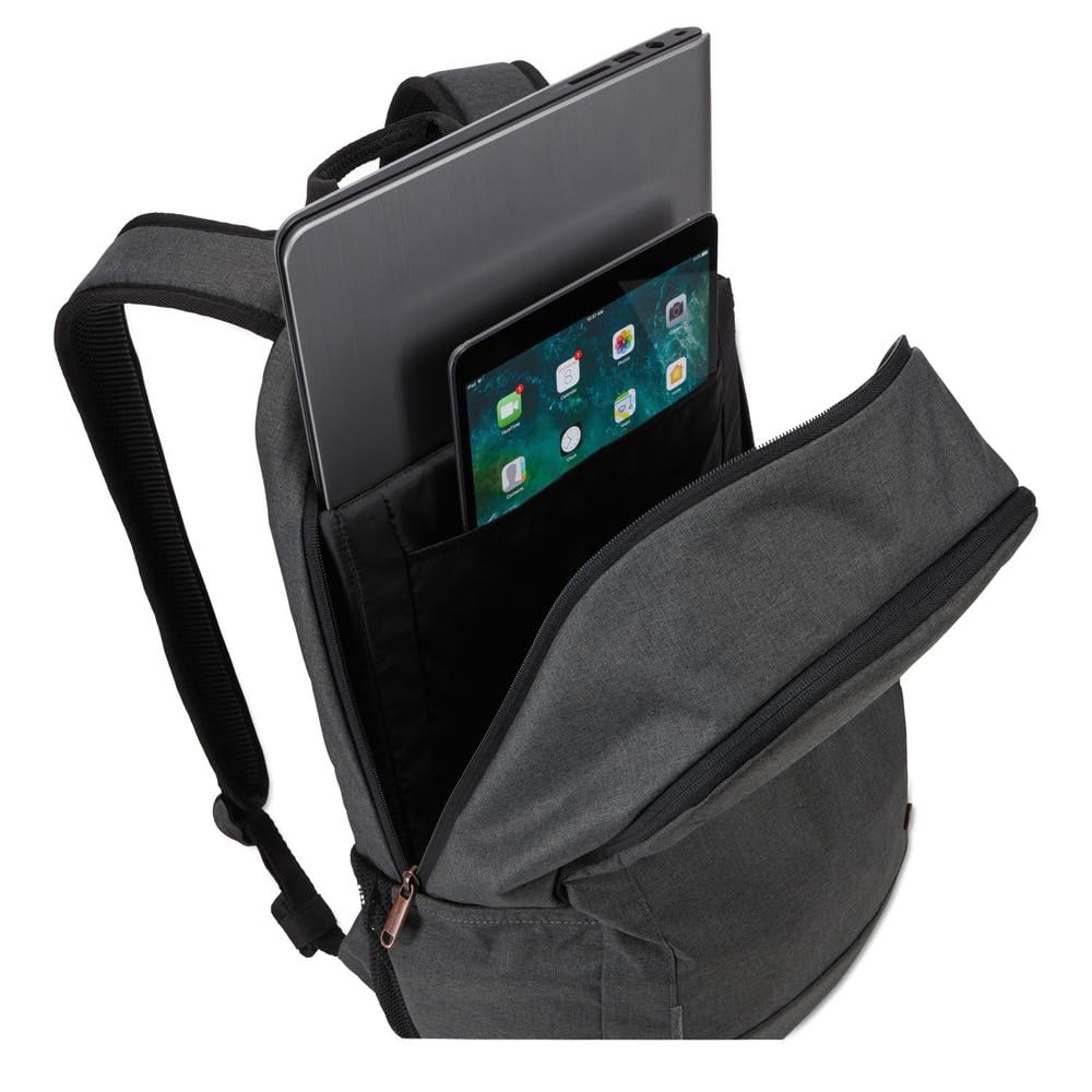 CASE LOGIC - Accessories yellow recycled backpack 15.6 in black