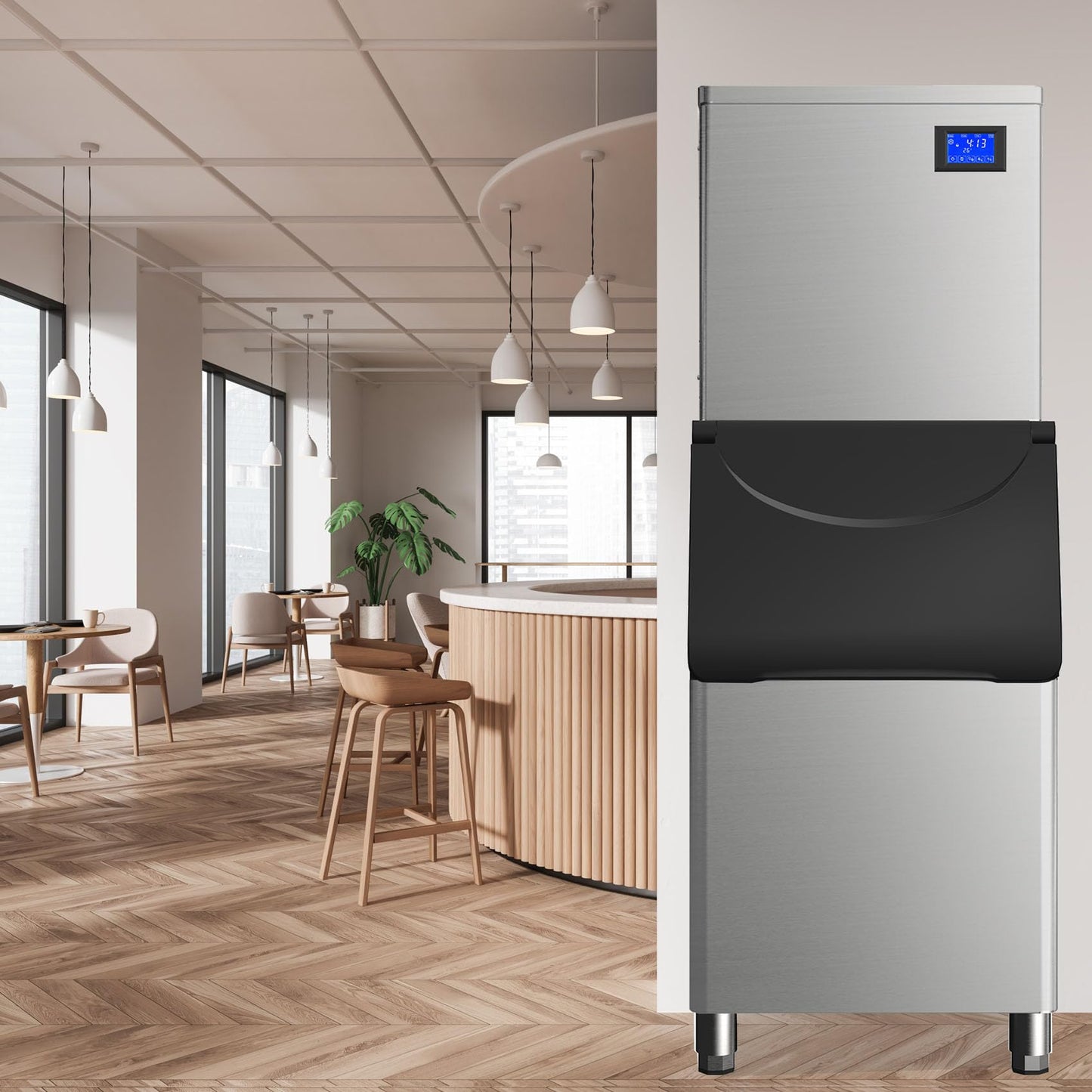 Commercial Ice Maker 550Lbs/24H Commercial Ice Machine with 400LBS Large Storage Bin