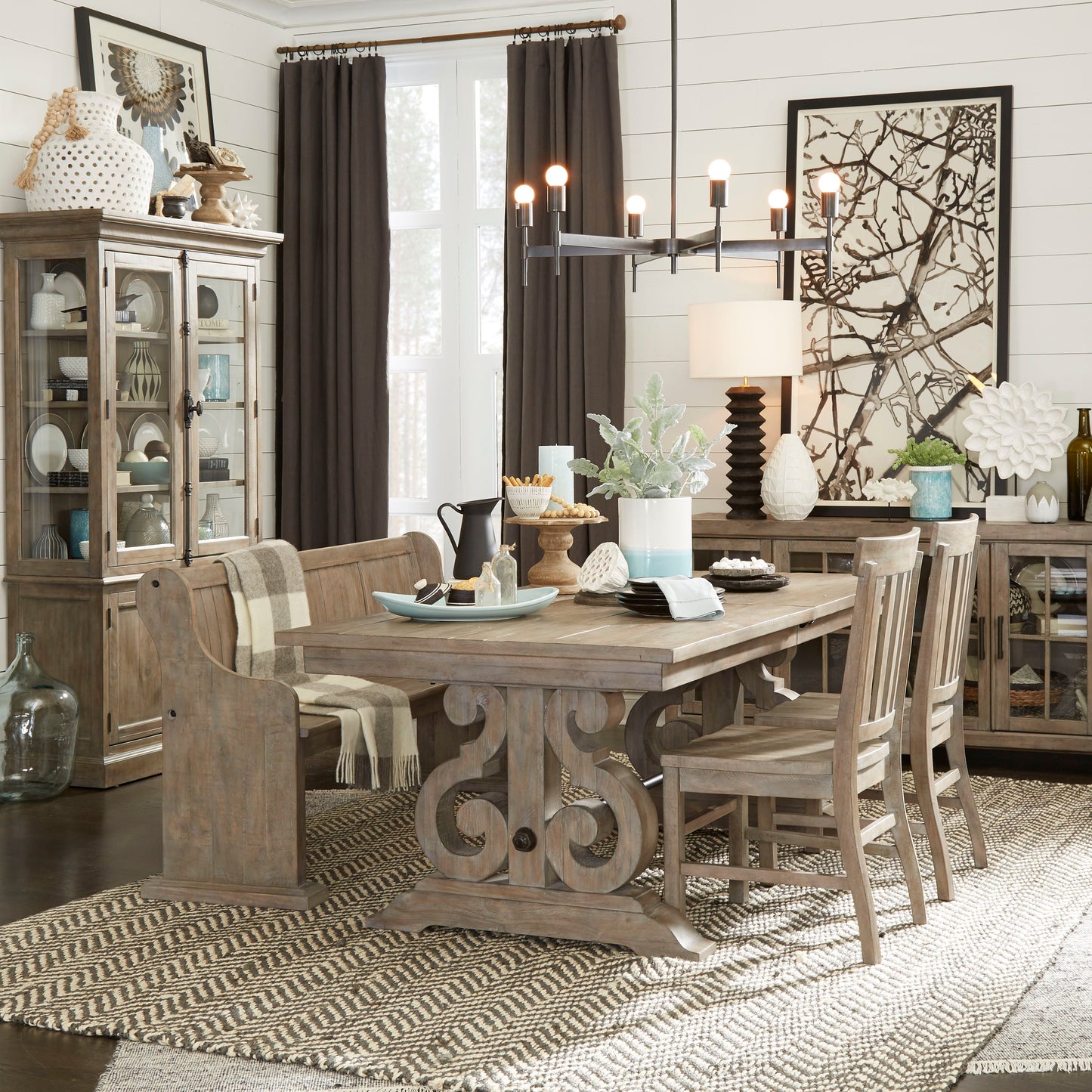 Tinley Park - Bench With Back - Dove Tail Gray