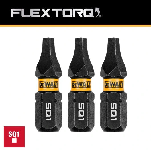 DeWalt DWAF1SQ1IR3 1In Square #1 Flextorq 3Pk