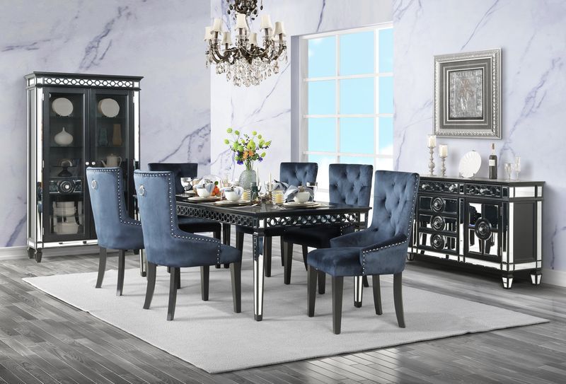 Varian II - Dining Table - Mirrored & Black