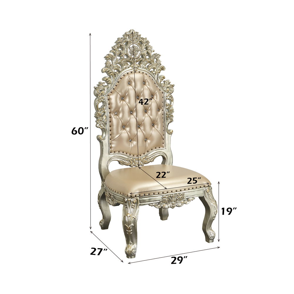 Sorina - Side Chair (Set of 2) - Synthetic Leather & Antique Gold