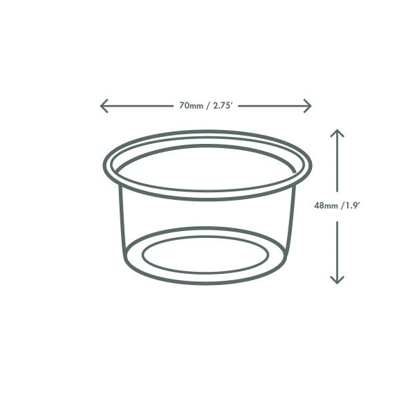 Vegware 4 oz PLA Cold Portion Cup, Clear (QTY 2000), SKU CF7054