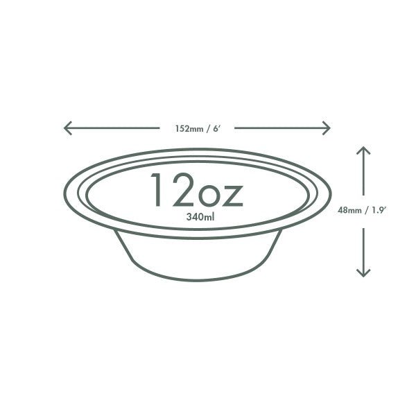 Vegware 12oz Nourish Molded Fiber Bowl Natural (QTY:500)