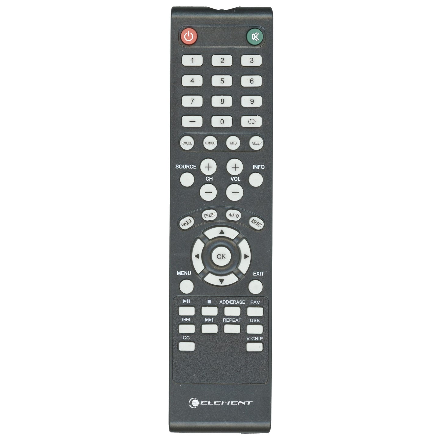 Element JX8036A V.2 TV Remote Control - 845-049-06B06