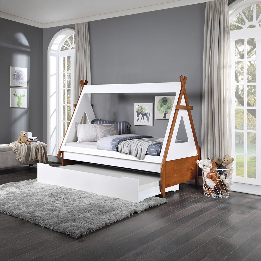 Loreen - Twin Bed - Oak & White