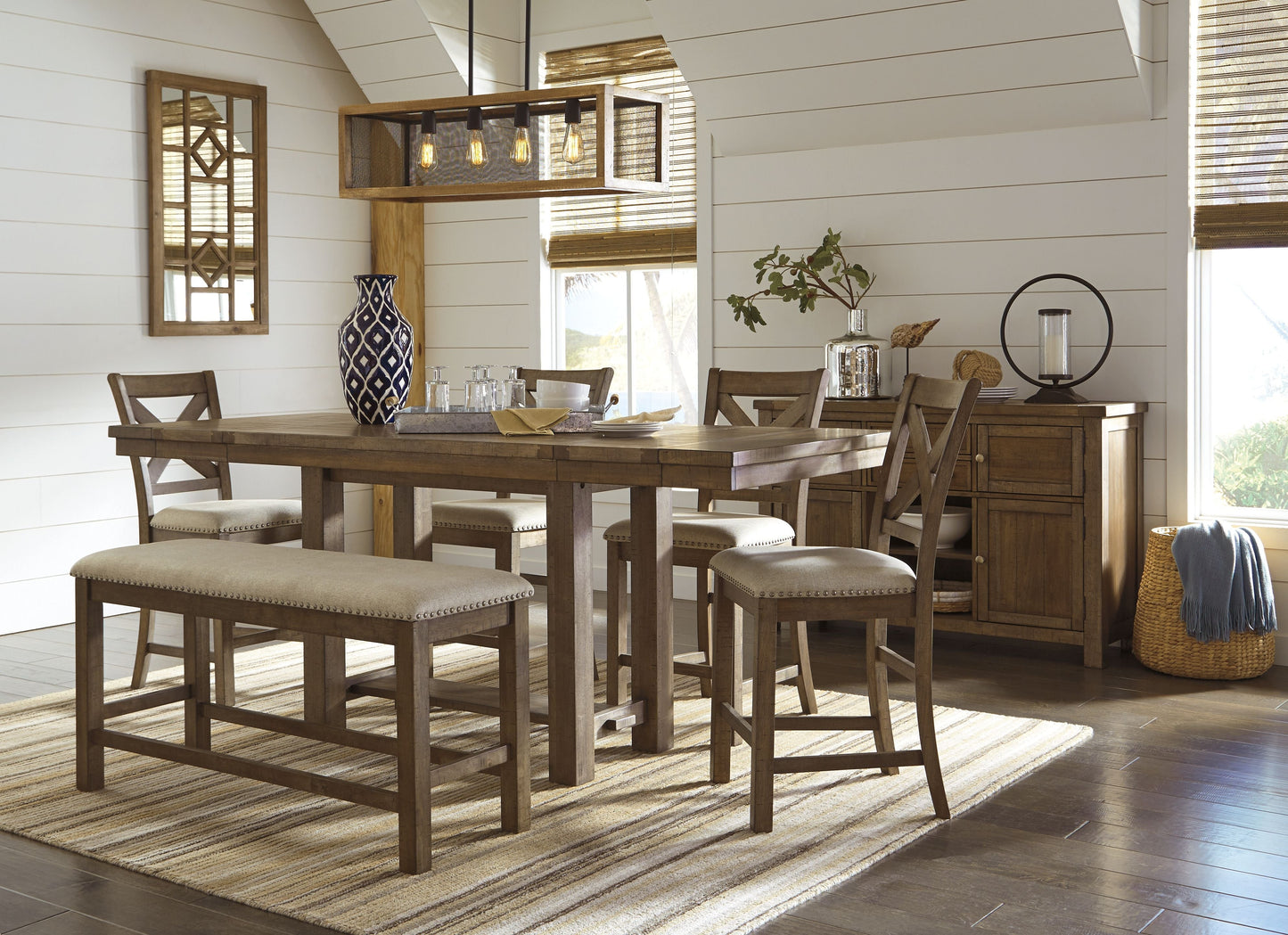 Moriville - Double UPH Bench - Beige
