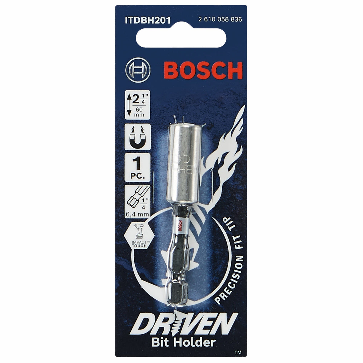 BOSCH ITDBH201 Driven 2 In. Impact Magnetic Bit Holder
