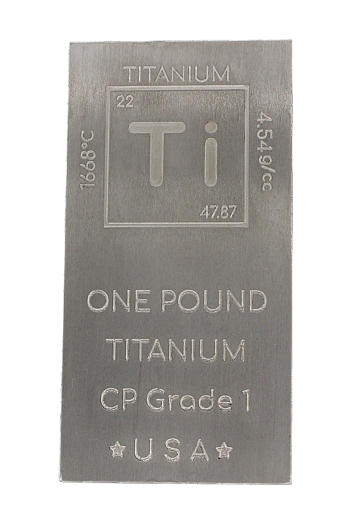 Titanium Bar - 1lb Laser Engraved .999 Pure Bar Chemistry Element Design Unique Rare Metal Gift for Teachers Students Paperweight