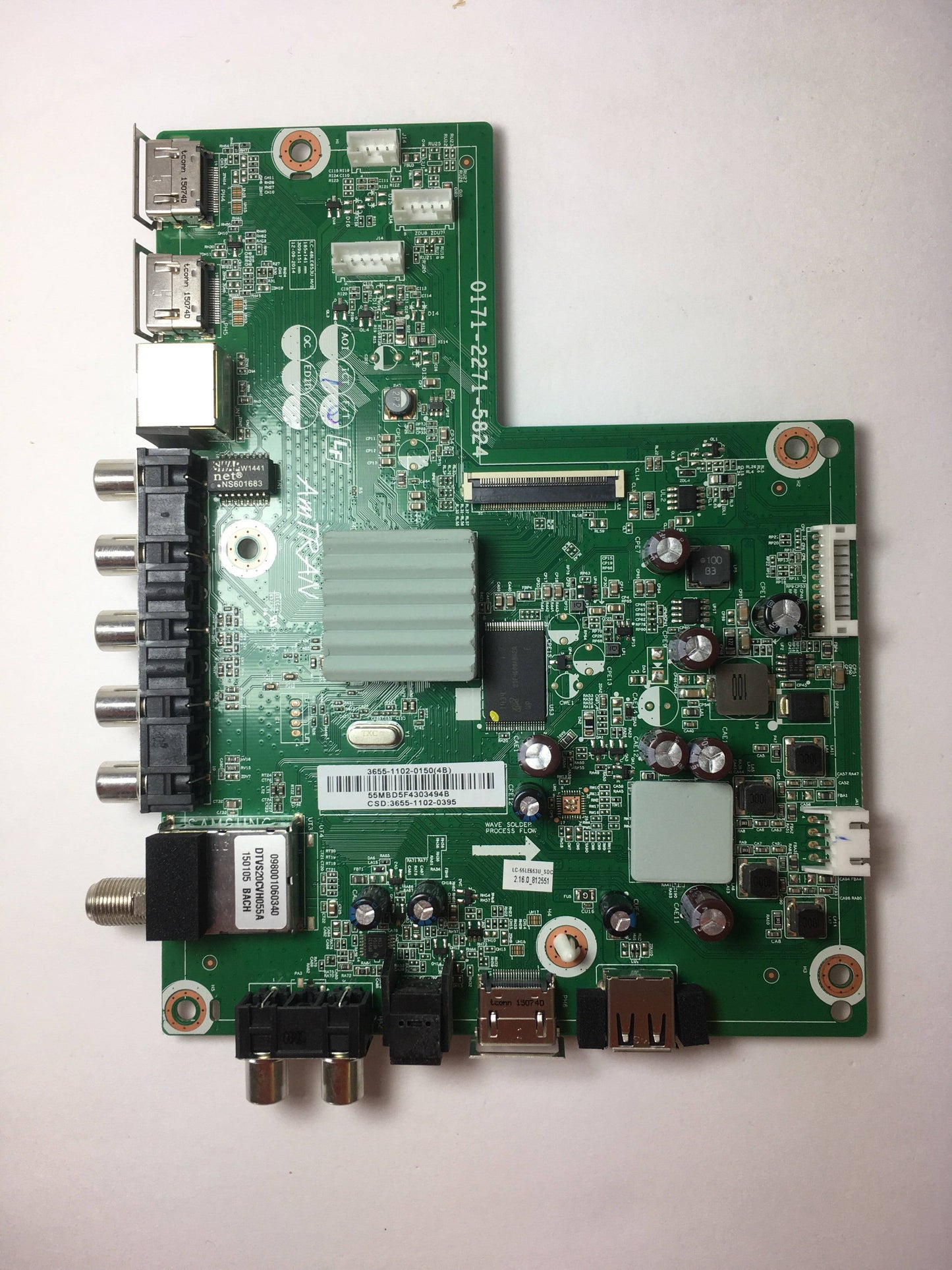 Sharp 9LE365511020395 (3655-1102-0150) Main Board for LC-55LE653U