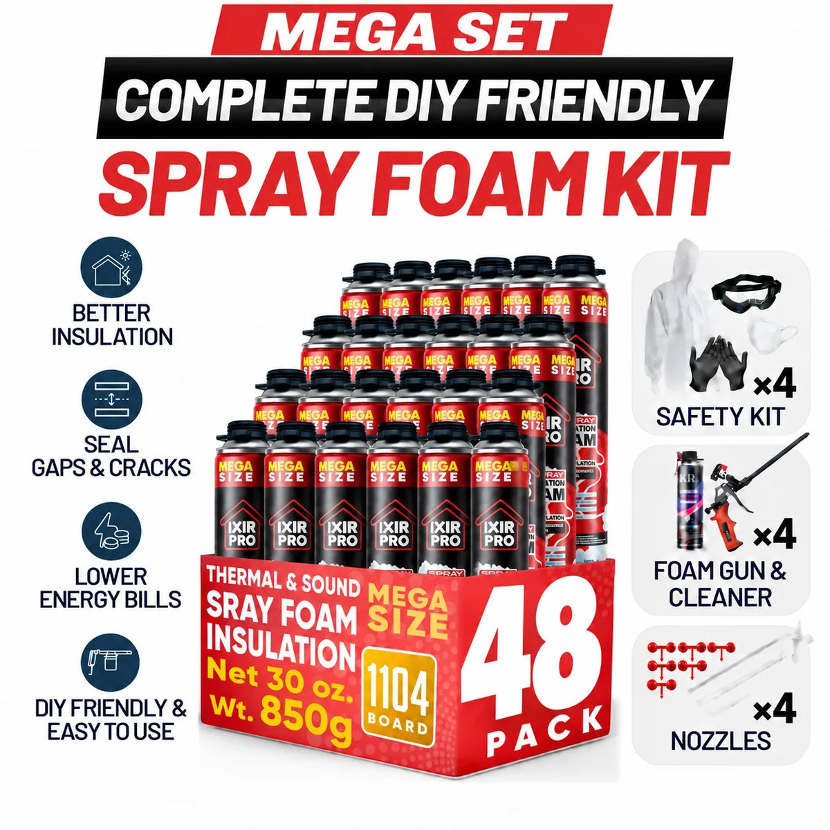 Complete DIY Closed - Cell Spray Foam Insulation Kit - Ixirpro