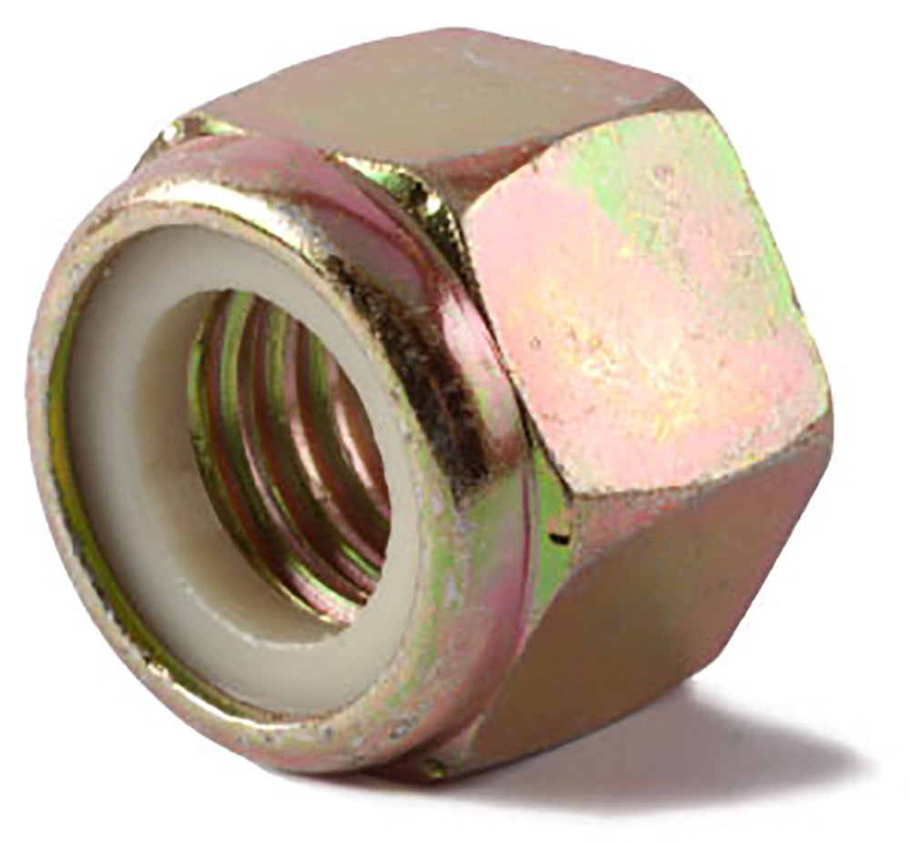3/4-10 Grade 8 Nylon Insert Locknut Yellow Zinc Plated