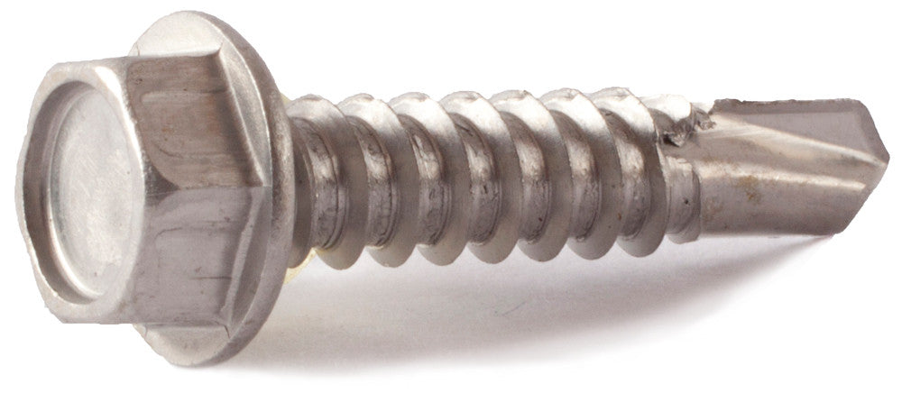 8-18 x 1 Hex Washer Head Self Drill Screw 410 SS