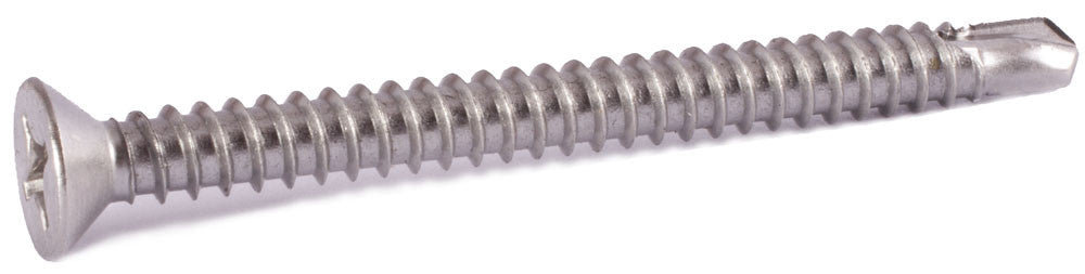 12-14 x 2 1/2 Phillips Flat Self Drill Screw 410 SS
