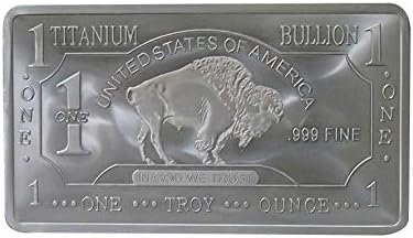 1 oz One Troy Ounce USA American Buffalo .999 Fine Titanium Bar Ti Element