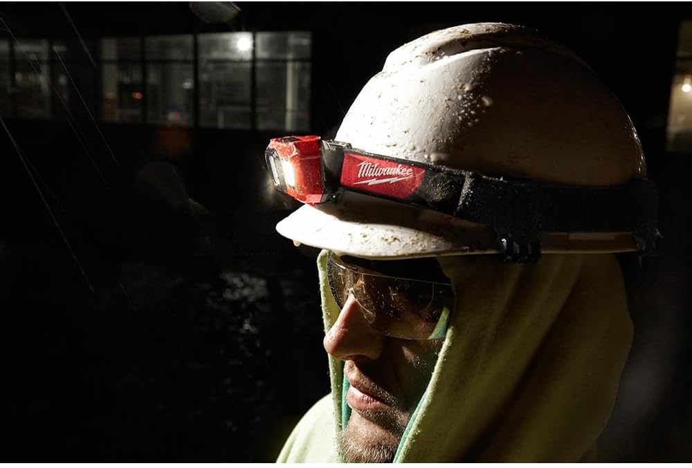 Milwaukee 2104 Spot Flood 450 Lumens Adjustable Hard Hat Headlamp Light