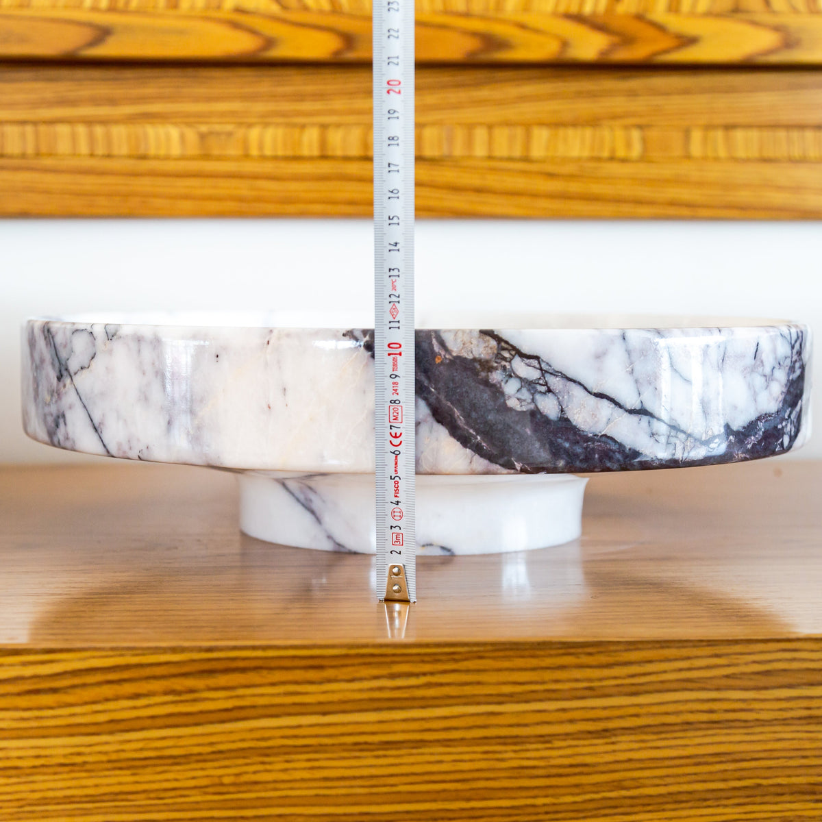 White Marble Natural Stone Handcrafted Vessel Sink Above Counter Polished 15.5x4.5