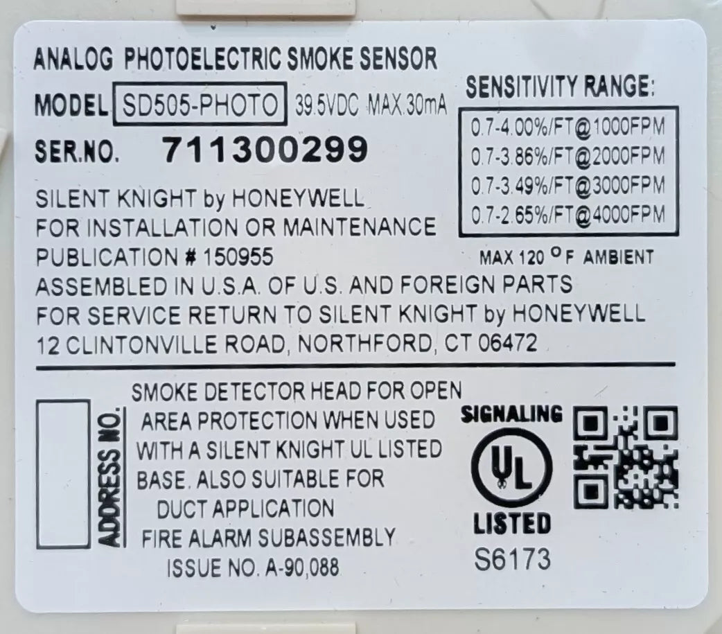 Silent Knight SD505-PHOTO Smoke Detector