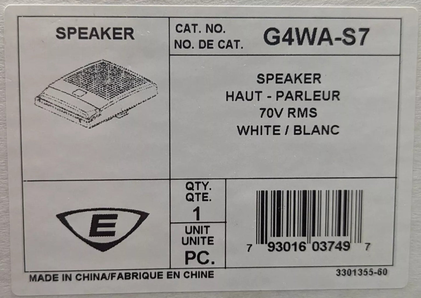 Edwards EST G4WA-S7 Fire Alarm Speaker