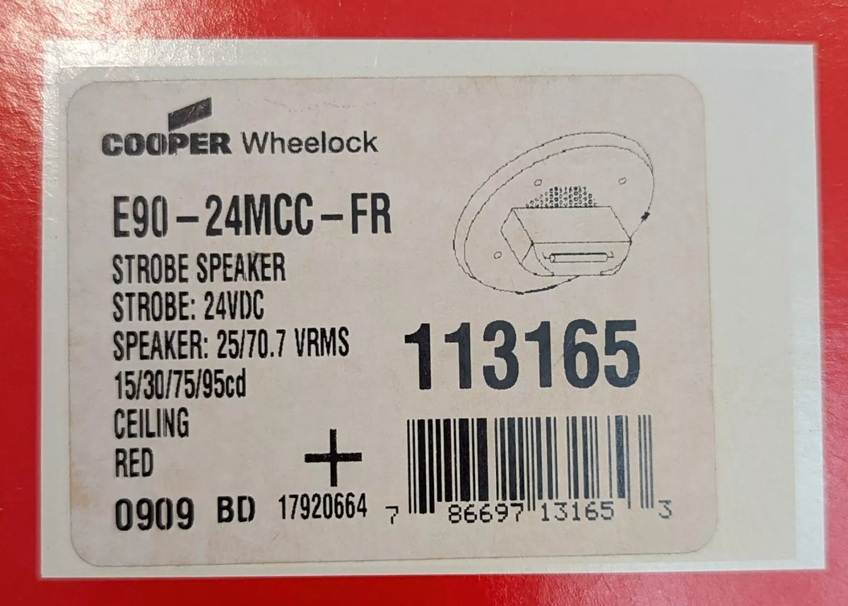 Cooper Wheelock E90-24MCC-FR Speaker Strobe - Red