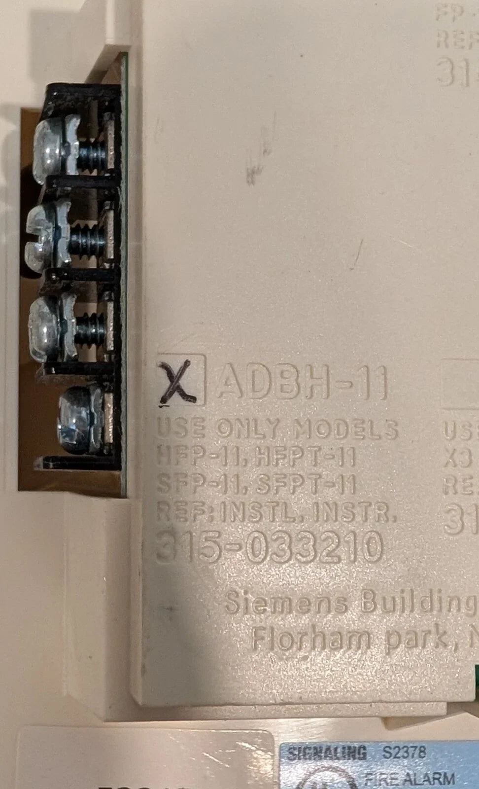 Siemens ADBH-11 Audible Fire Detector Mounting Base - Used