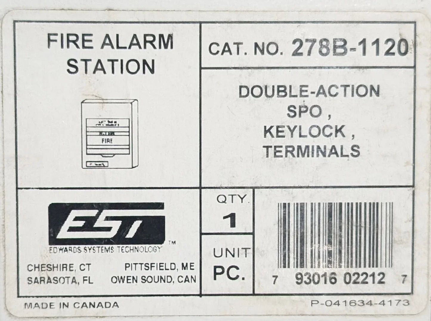 Edwards 278B-1120 Pull Station
