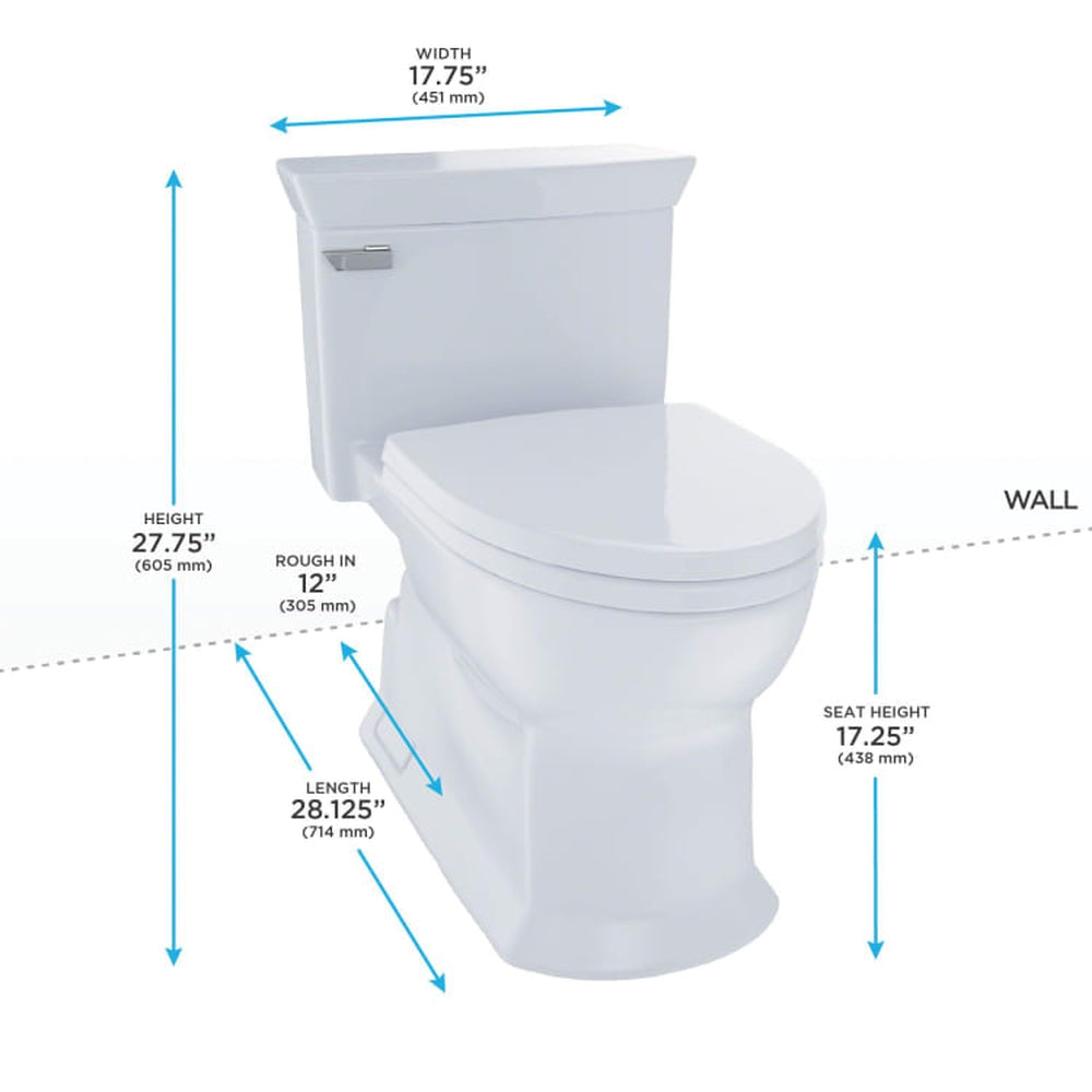 Toto MS964214CEF#51- Eco Soiree One Piece Toilet Ebony-Chrome Plated Trip Lever