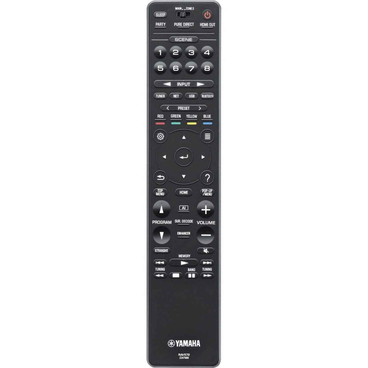 Yamaha RAV572 A/V Receiver Remote Control - ZZ475800