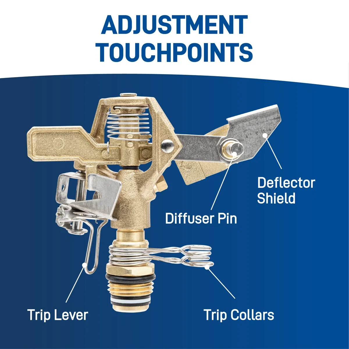1/2" Brass Impact Sprinkler on Step Spike | 58214N