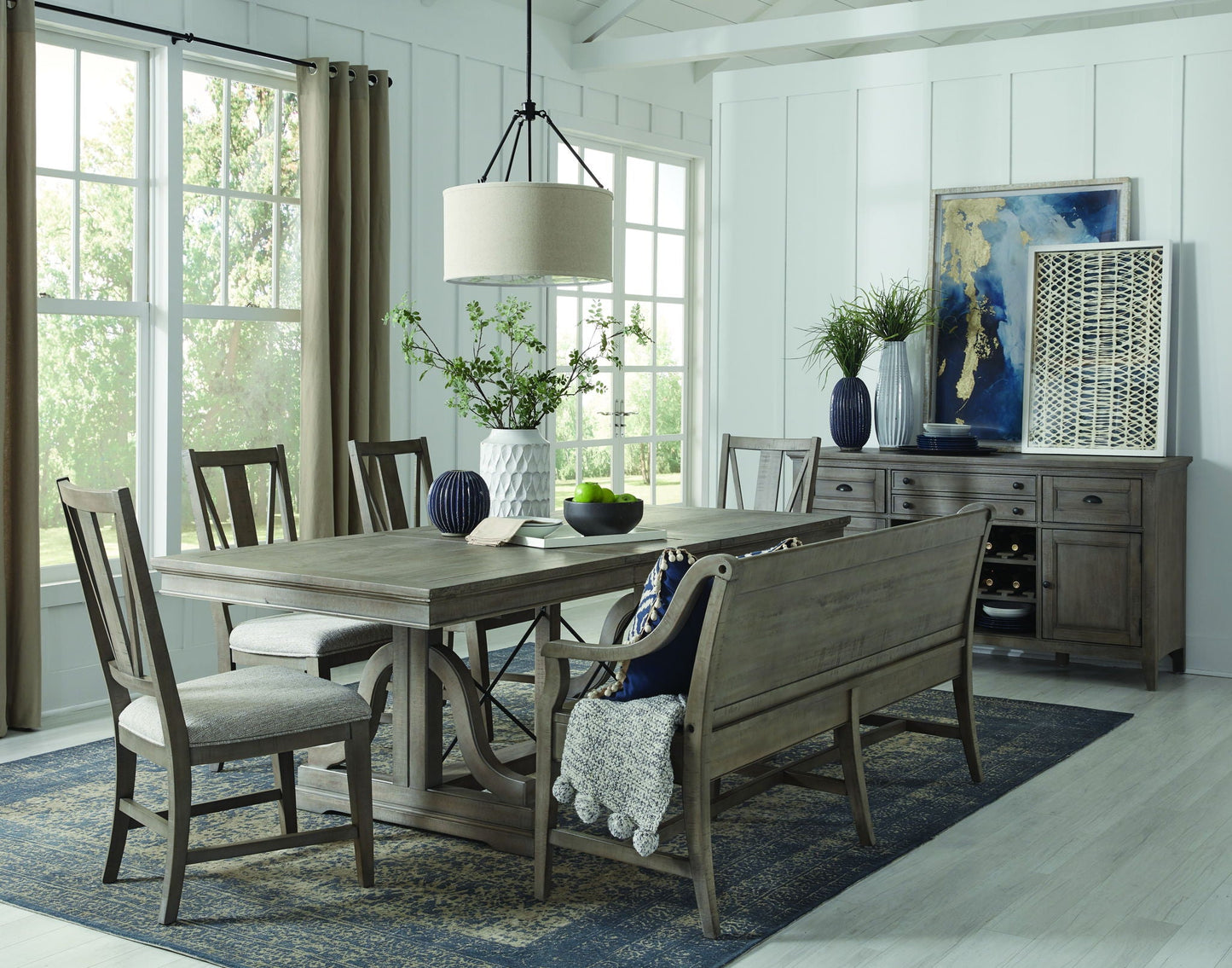 Paxton Place - Bench With Back - Dovetail Gray