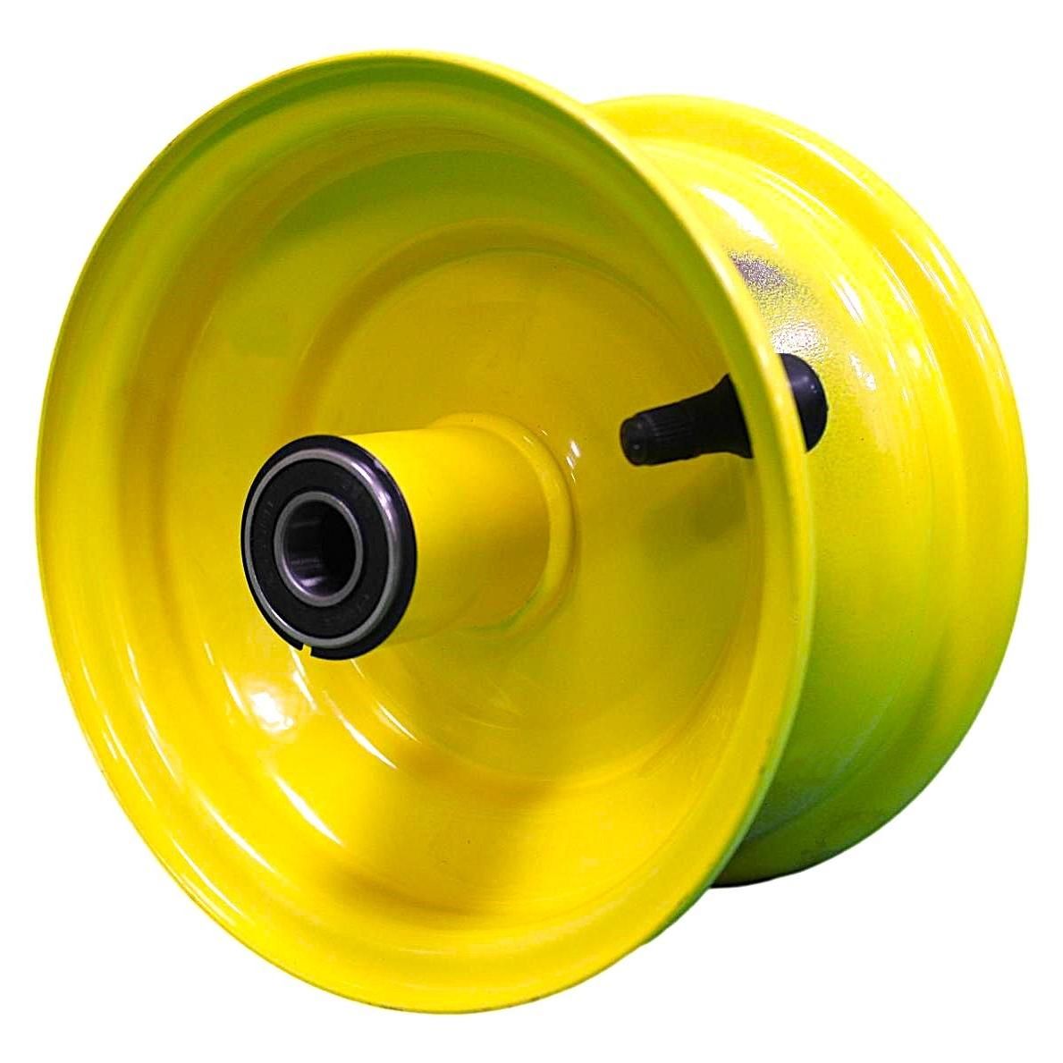 Antego 6x3.25 Equipment Yellow Lawn Mower Wheels, Zero Offset, 4-Pack