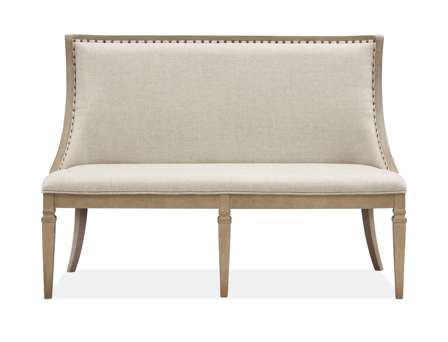 Lancaster - Bench With Upholstered Seat & Back - Dovetail Gray