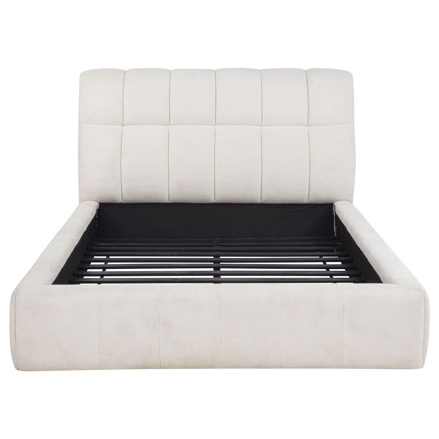 Nollet 48-inch Upholstered Queen Panel Platform Bed Cream
