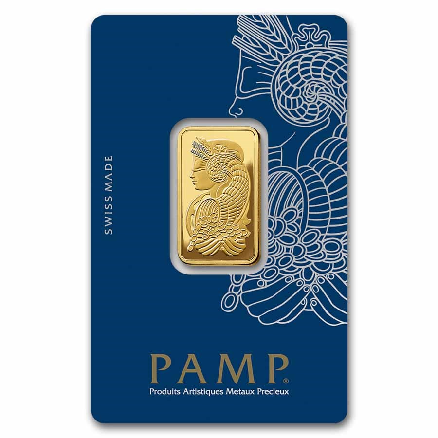 1/2 oz Gold Bar PAMP Lady Fortuna Veriscan .9999 Fine In Assay