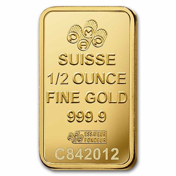 1/2 oz Gold Bar PAMP Lady Fortuna Veriscan .9999 Fine In Assay