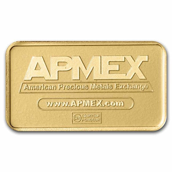 1 Gram Gold Bar APMEX .9999 Fine TEP