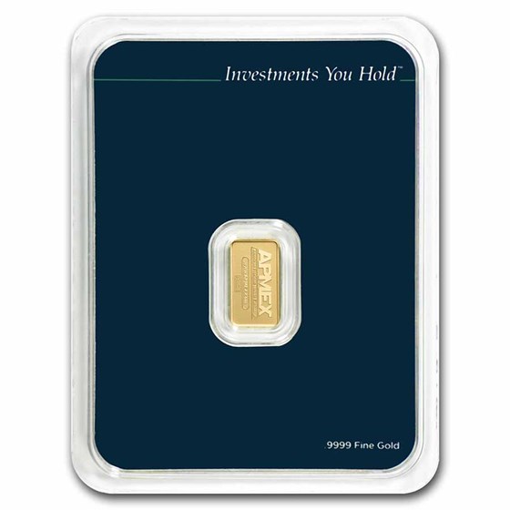 1 Gram Gold Bar APMEX .9999 Fine TEP