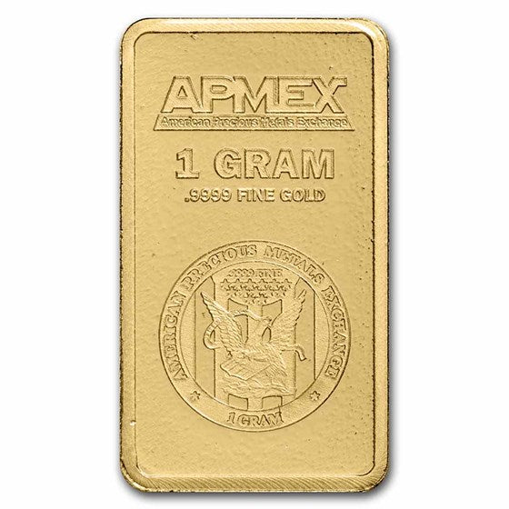 1 Gram Gold Bar APMEX .9999 Fine TEP