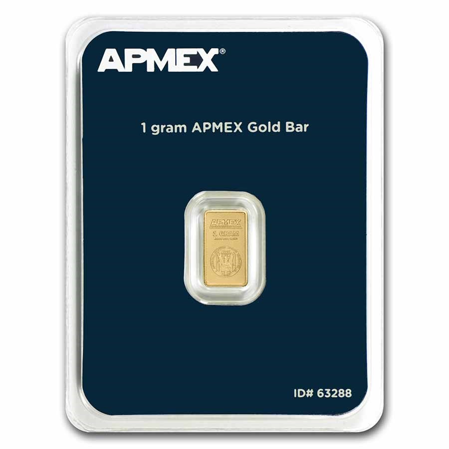 1 Gram Gold Bar APMEX .9999 Fine TEP