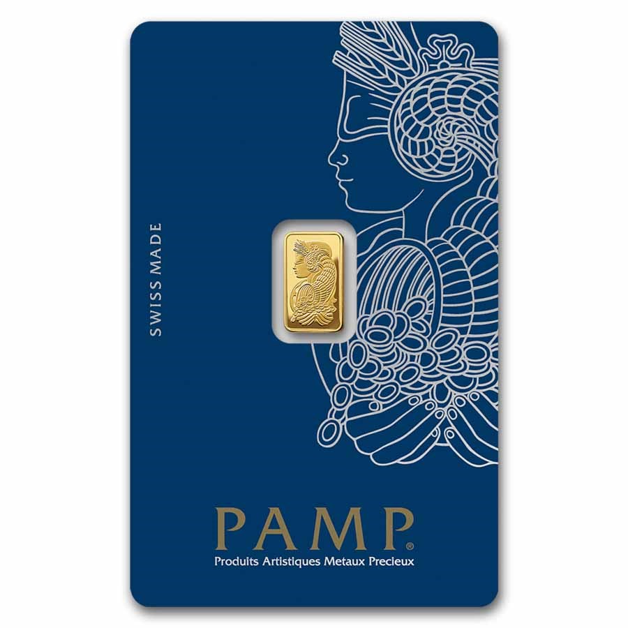 1 Gram Gold Bar PAMP Lady Fortuna VERISCAN .9999 Fine In Assay