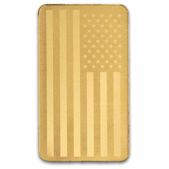 1 Gram Gold Bar 9Fine Mint American Flag Statue of Liberty .9999 Fine