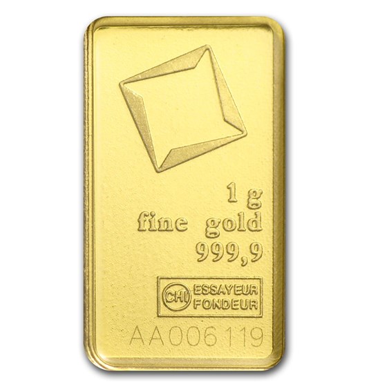 1 Gram Gold Bar Valcambi .9999 Fine In Assay