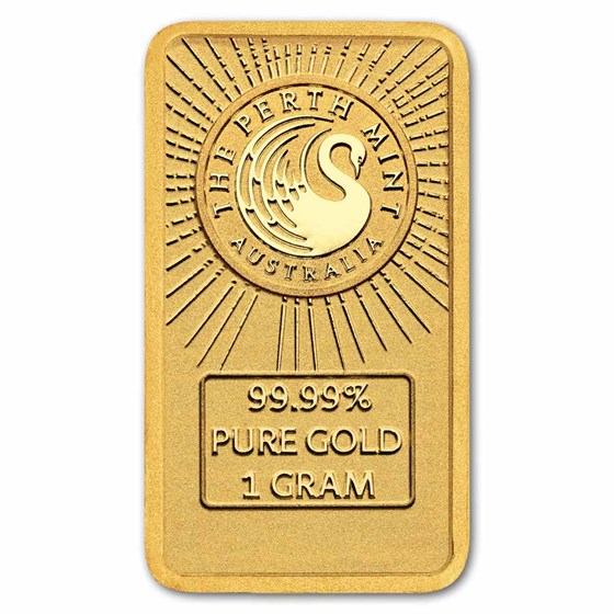 1 Gram Gold Dune Bar Perth Mint .9999 Fine In Assay 0.0322 Oz