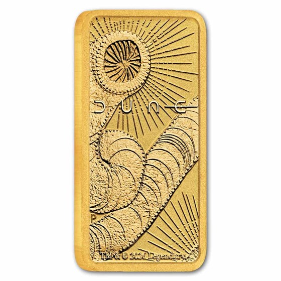 1 Gram Gold Dune Bar Perth Mint .9999 Fine In Assay 0.0322 Oz